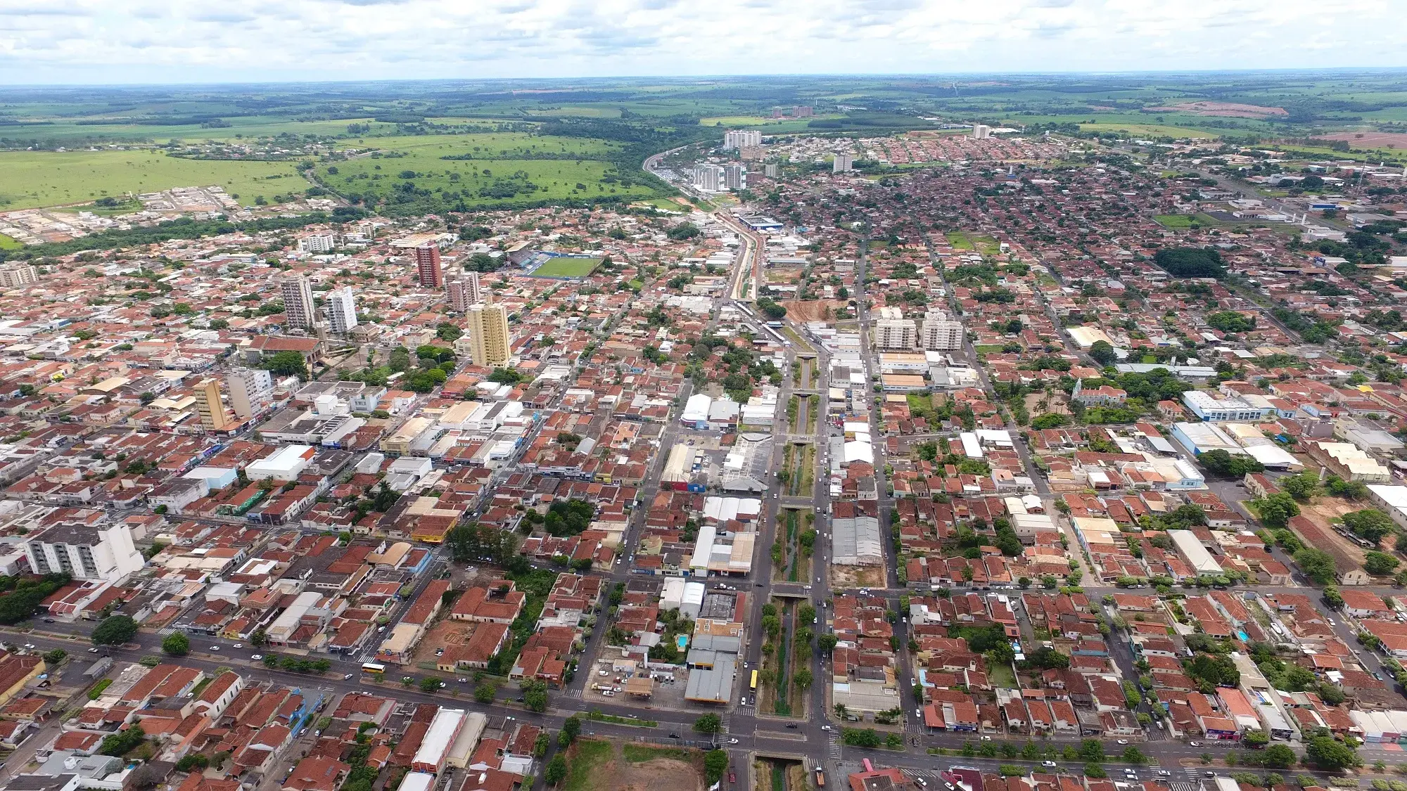 Vista da cidade de Olímpia, São Paulo
