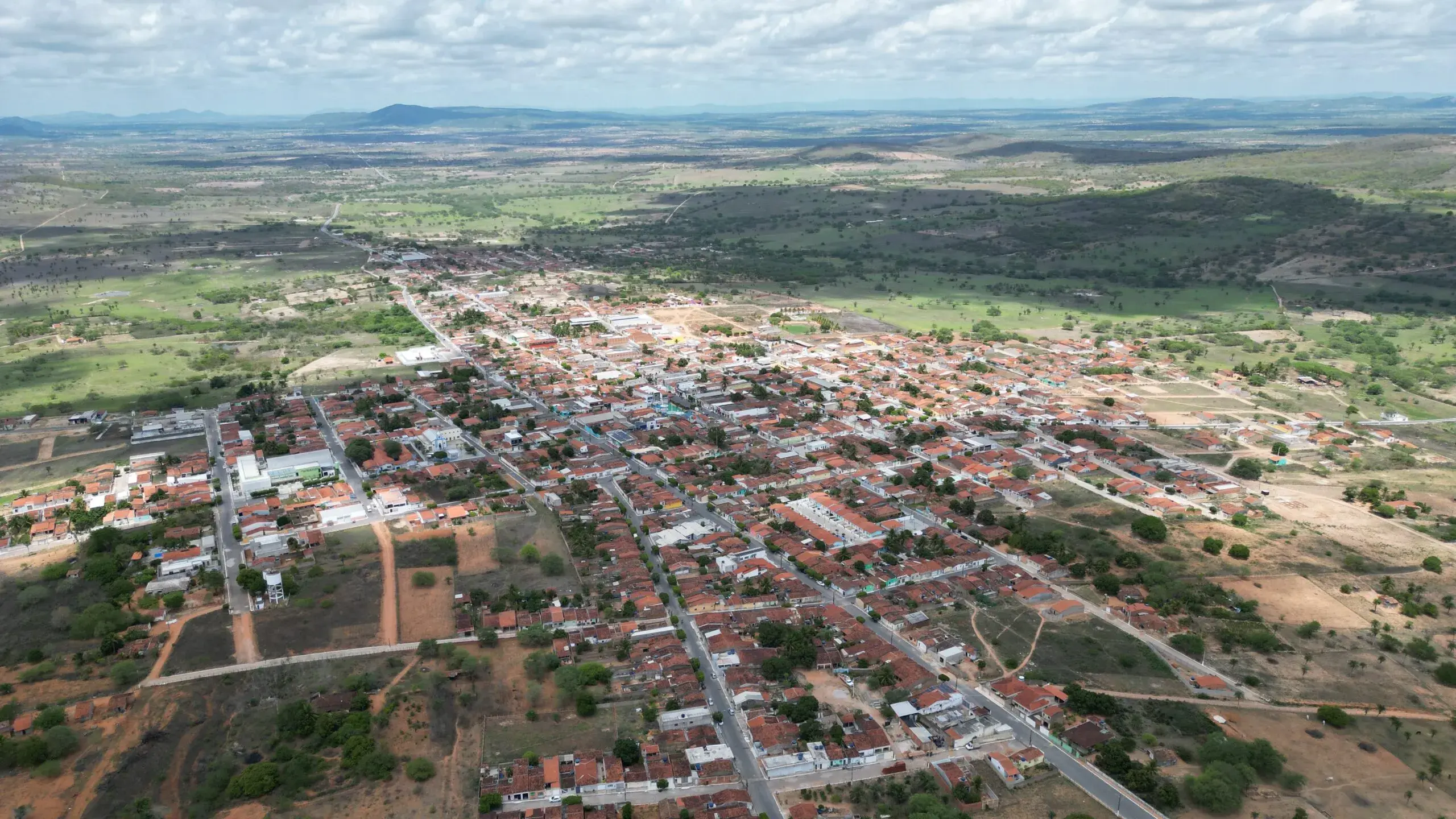 Vista da cidade de Carneiros, Alagoas