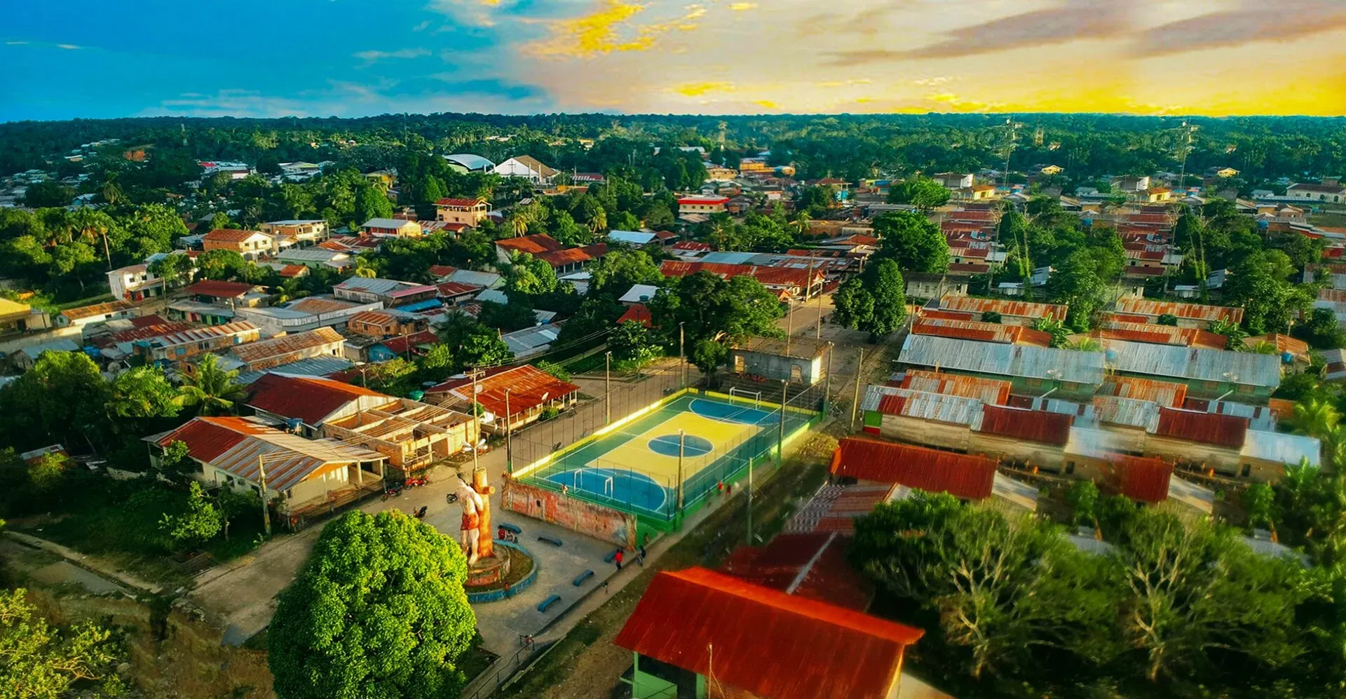 Vista da cidade de Atalaia do Norte, Amazonas