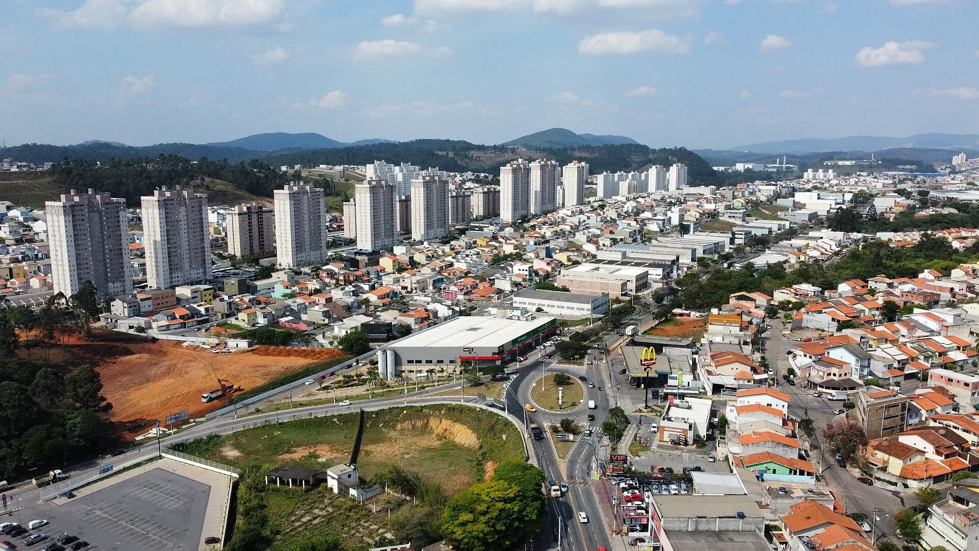 Vista da cidade de Cajamar, São Paulo