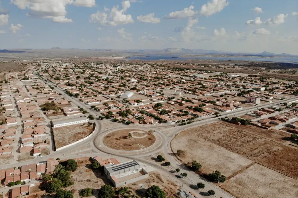 Vista da cidade de Jaguaribara, Ceará