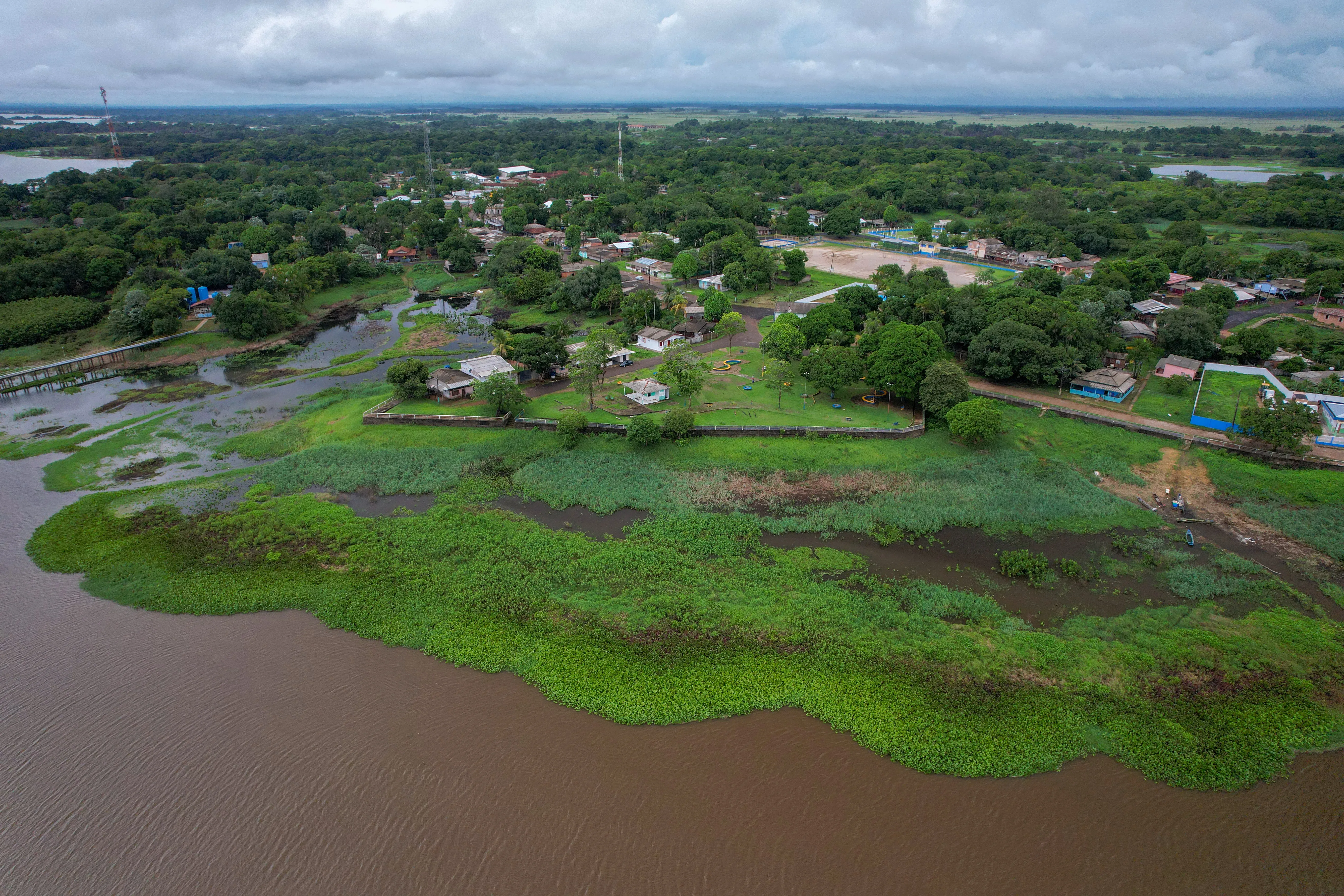 Vista da cidade de Pracuúba, Amapá